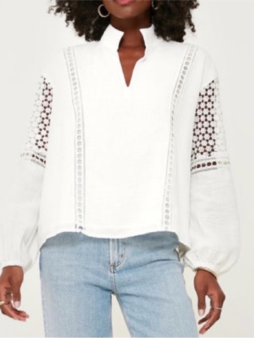 Tuckernuck White Eyelet Jane Blouse Medium